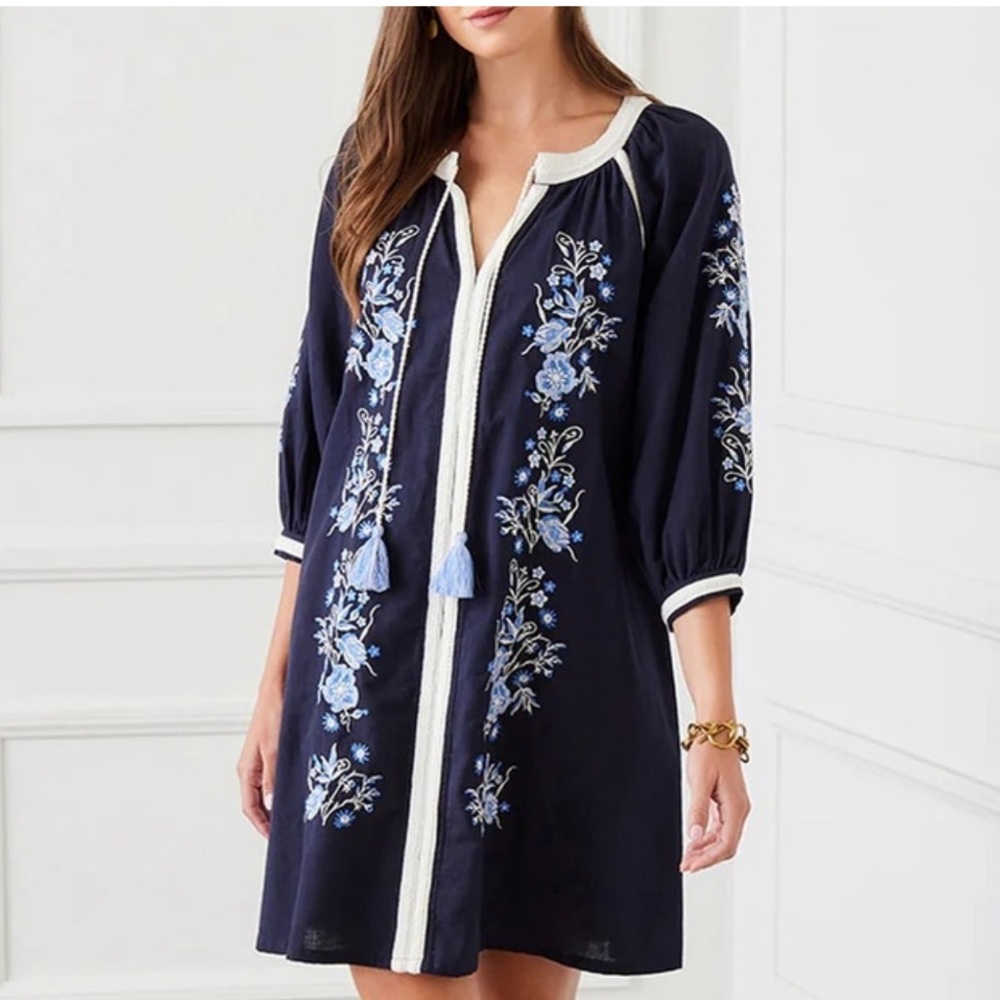 Karen Kane Embroidered Peasant Dress
